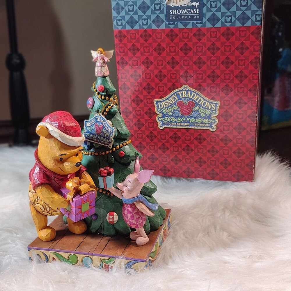 Disney Jim Shore Winnie the Pooh "A Christmas Gift of Friendship" #4008066 NOS
